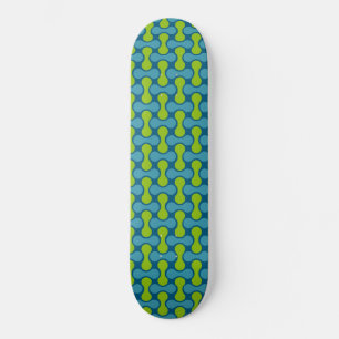 Skate Padrão geométrico do Abstrato retrô em azul e verd