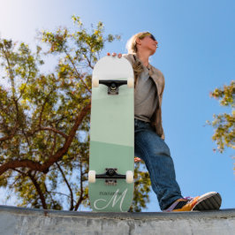 Skate Padrão Geométrico dos Tons Verdes Sage