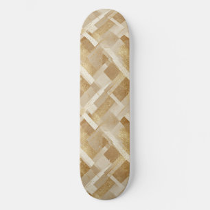 Skate Padrão Geométrico Dourado abstrato com Metálico