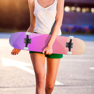 Skate Padrão Geométrico Moderno de Sombra Rosa