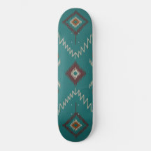 Padrão Geométrico Tribal Navajo Turquesa