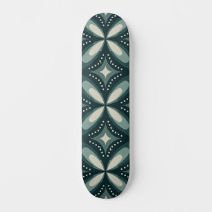Skate Padrão Geométrico Verde Retro