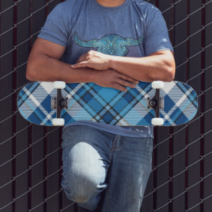 Skate Padrão Geométrico Vintage Trendy Blue