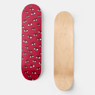 Skate Padrão Gótico dos Olhos Vermelhos Sinistros
