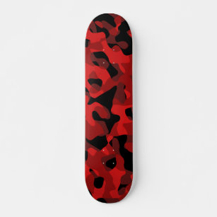 Skate Padrão Impressão da Camuflagem Vermelha Preta