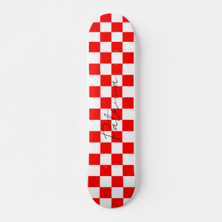 Skate Padrão legal do quadro de verificação vermelho