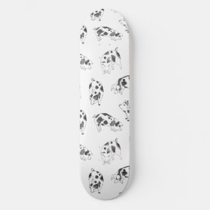 Skate Padrão Minimalista de Linha de Porco Cottagecore V