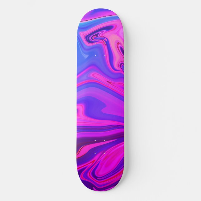 Skate Padrão Neon Blue Purple Abstrato (Frente)