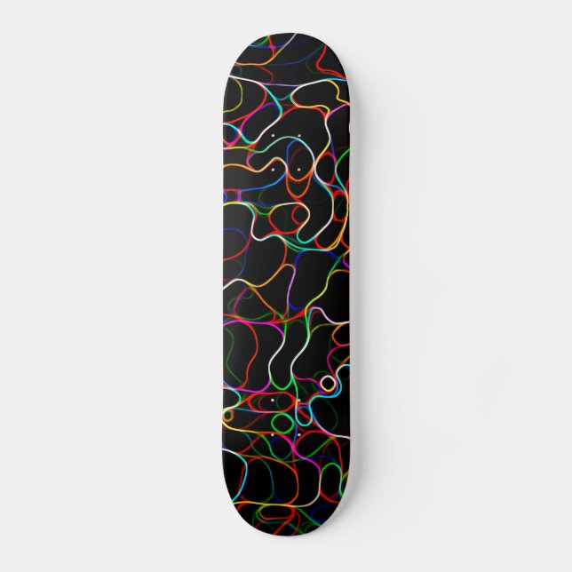 Skate Padrão Neon Multicolor Curvy Line - LEGAL (Frente)