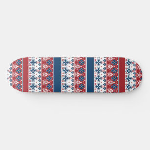 Skate Padrão Norueguês Striped Azul Vermelho