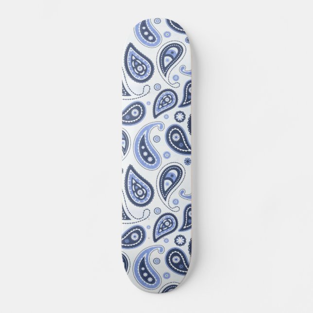 Skate Padrão Paisley Azul (Frente)