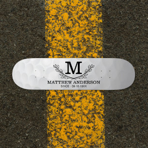 Skate Padrão Personalizado da Bola de Golfe Nome Monogr