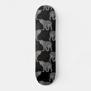 Skate Padrão Preto Simples de Leopardo