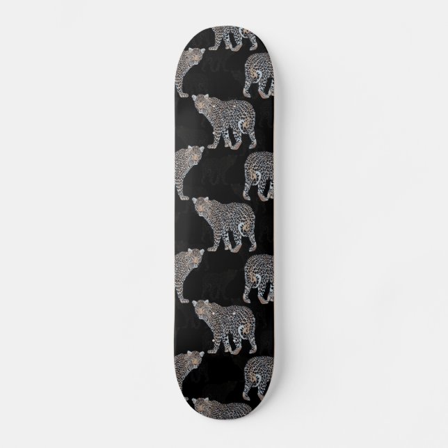 Skate Padrão Preto Simples de Leopardo (Frente)