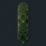 Skate Padrão Preto Verde da Deco da Arte Moderna legal<br><div class="desc">Legal Arte Moderna Deco Verde Padrão Preto Apresenta um padrão de deco de arte verde em um fundo preto. Elaborado por ©Evco Studio www.zazzle.com/store/evcostudio</div>