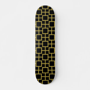 Skate Padrão Quadrado Moderno Dourado