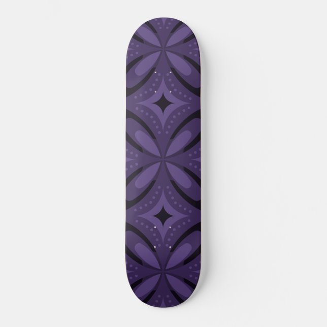 Skate Padrão Retro de Cor Roxo Escuro (Frente)