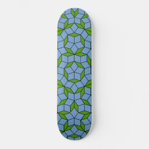 Skate Padrão Rhombus Penrose Verde e Azul