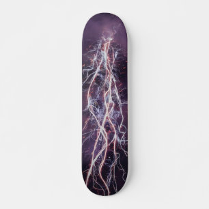 Skate Padrão Roxo Branco de Relâmpago Elétrico