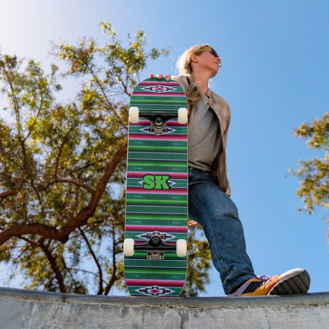 Skate Padrão Sarape mexicano sem monograma (Ao ar livre 1)