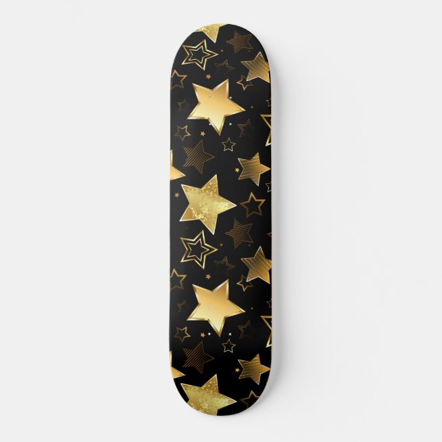 Skate Padrão sem costura com estrelas de Ouro (Frente)