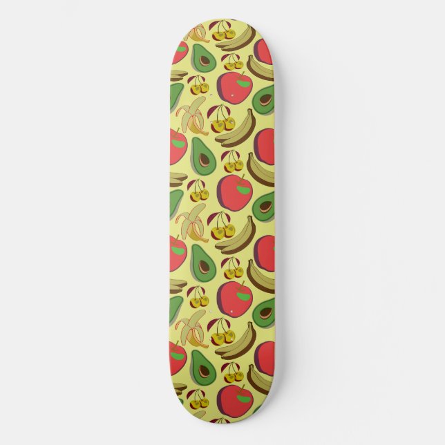 Skate Padrão sem costura de fruta tropical colorida (Frente)