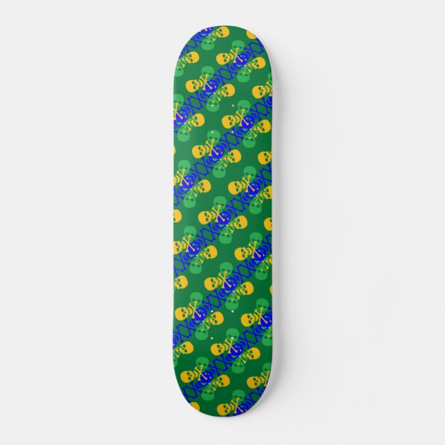 Skate Padrão Skulls & Crossbones (Frente)