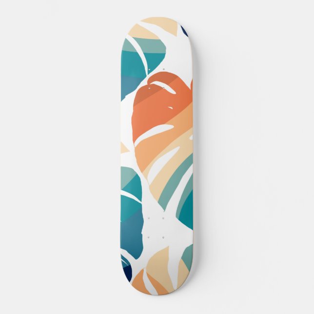 Skate Padrão Tropical Monstera Retro Vibes #1 #tropical (Frente)