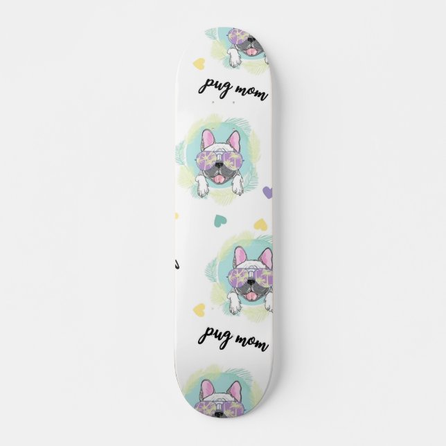 Skate Padrão Tropical Pug (Frente)