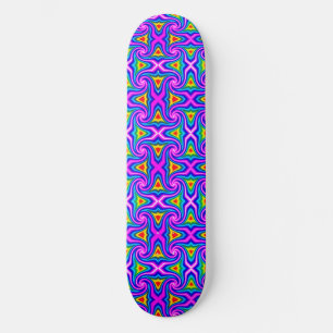 Skate Padrão Verde Azul Laranja Mauve Rainbow Rhombus