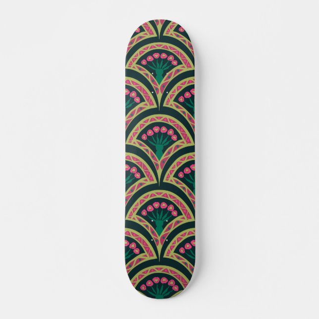 Skate padrão verde em forma de concha (Frente)