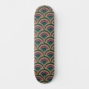Skate padrão verde em forma de concha