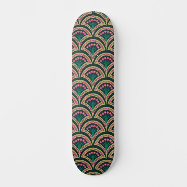 Skate padrão verde em forma de concha (Frente)