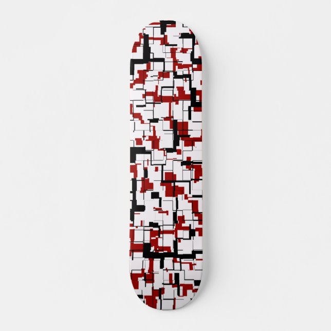 Skate Padrão Vermelho Branco Preto da Camo Digital (Frente)