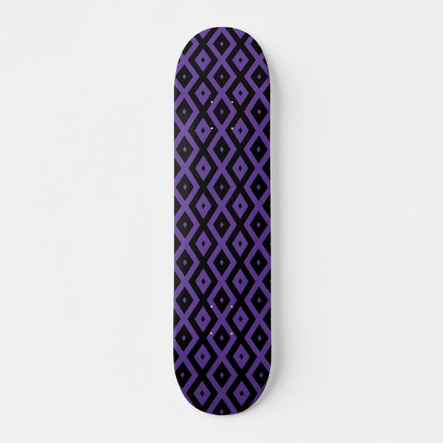 Skate Padrão violeta e diamante preto (Frente)