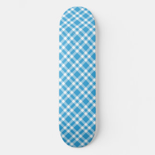 Skate Padrão Xadrez Branco Azul