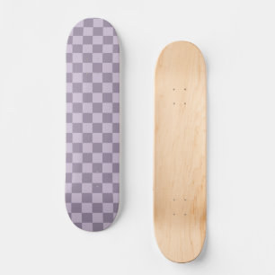 Skate Padrão Xadrez Lavanda Suave Minimalista