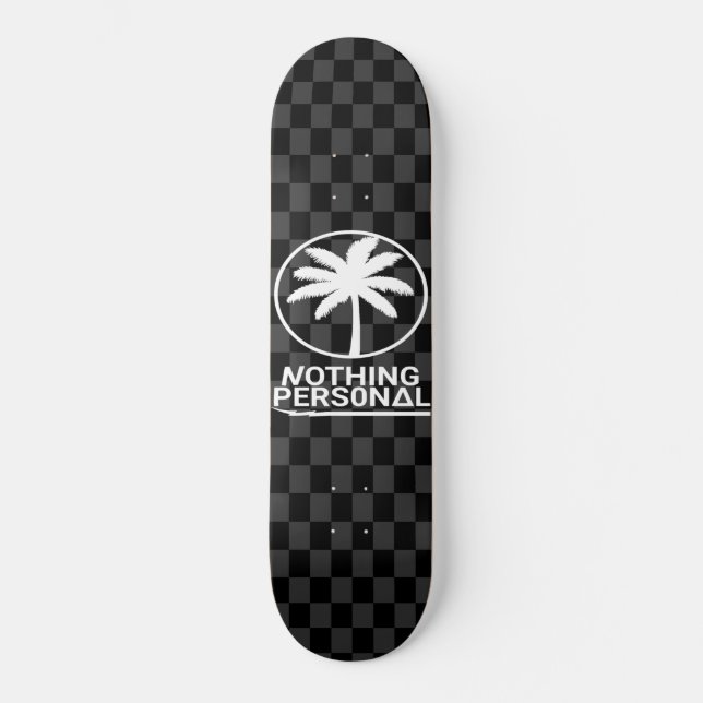 Skate Padrão Xadrez Preto e Cinza (Frente)