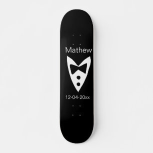 Skate padrinho de casamento adiciona nome ano arco preto