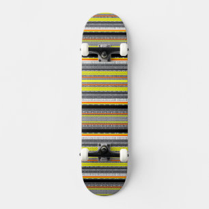 Skate Padrões aztecas laranja amarelo cinza fofos