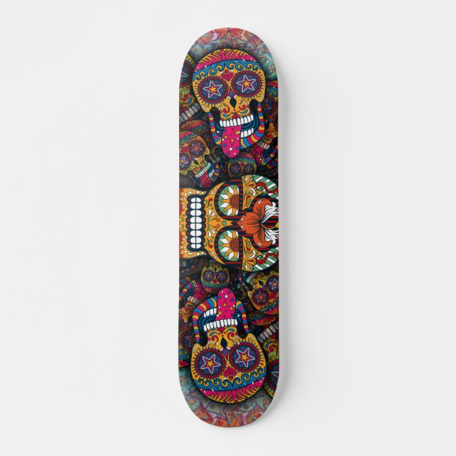 Skate Padrões de crânios de açúcar (Frente)