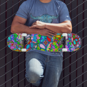 Skate Padrões De Mão E Digitalmente Pintados Art 54°