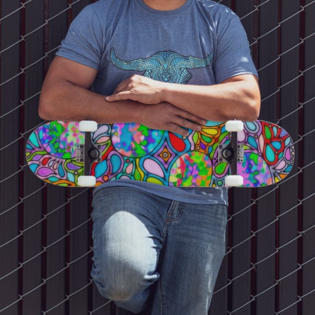 Skate Padrões De Mão E Digitalmente Pintados Art 54° (Ao ar livre 3)