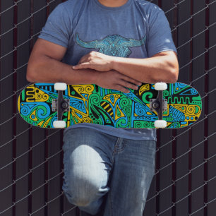 Skate Padrões De Mão E Digitalmente Pintados Artigo 21º