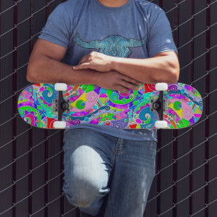 Skate Padrões De Mão E Digitalmente Pintados Artigo 22º