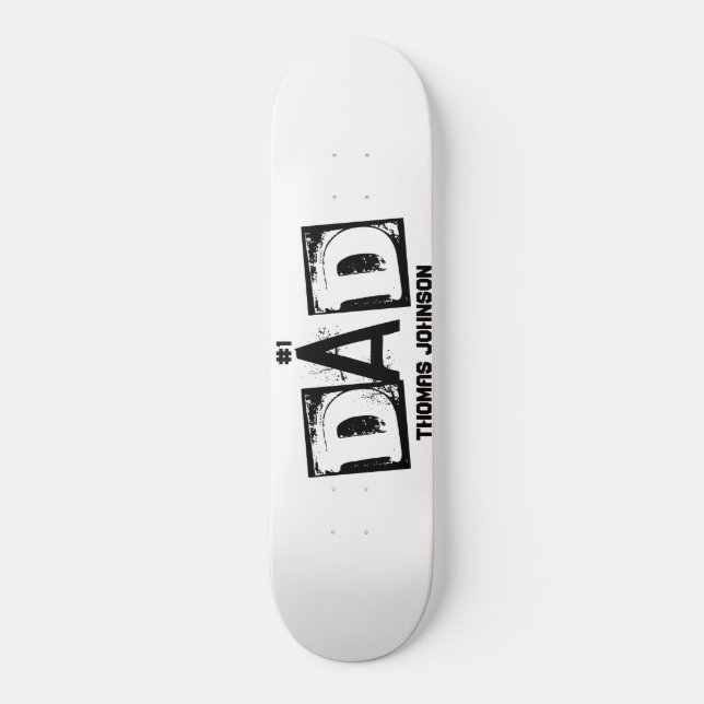 Skate pai 1 preto e branco personalizado (Frente)