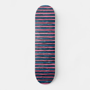 Skate Painéis, Stripes Pintadas, Azul e Rosa