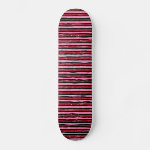 Skate Painéis, Stripes Pintadas, Rosa e Vermelho