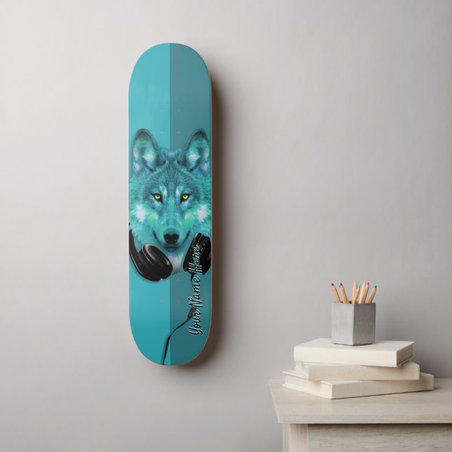 Skate Painéis+Wolf+Nome personalizado+modelo+personaliza (Arte de parede)