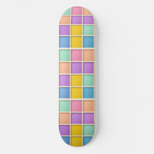 Skate Painel de Grelha Geométrica Colorida